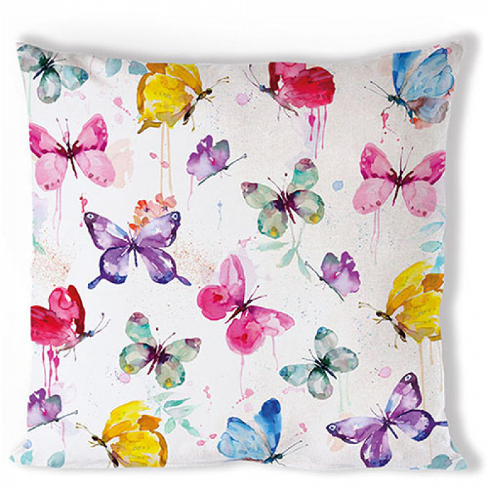 Housse de Coussin Collection Papilllons Blanc (Carr?)