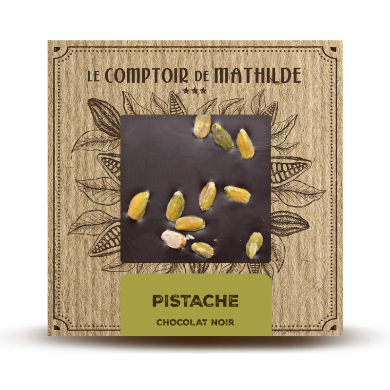 Tablette Chocolat Noir Pistache 80G