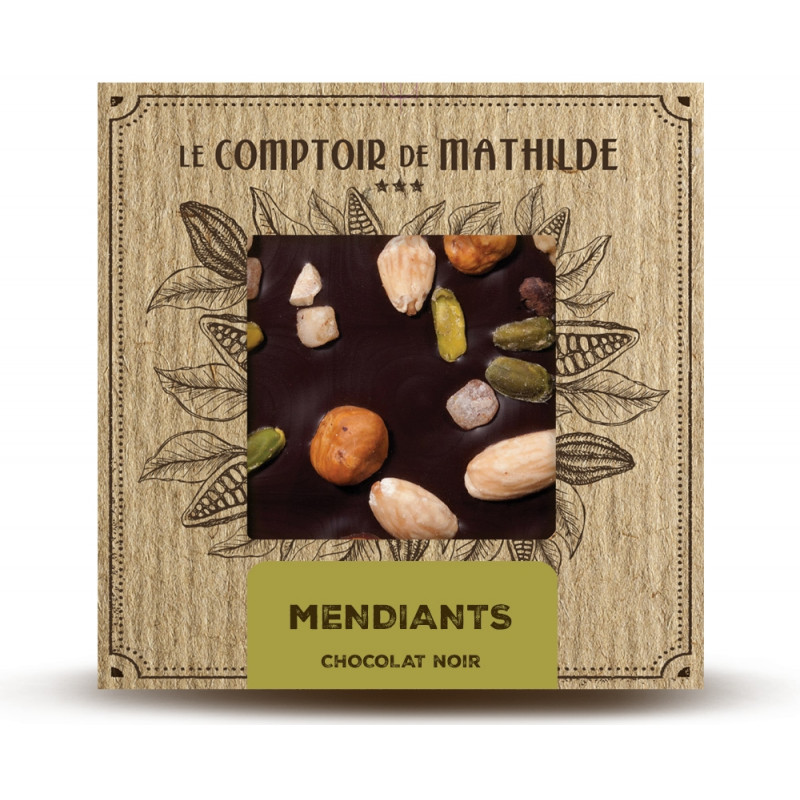 Tablette Chocolat Noir Mendiants 80G